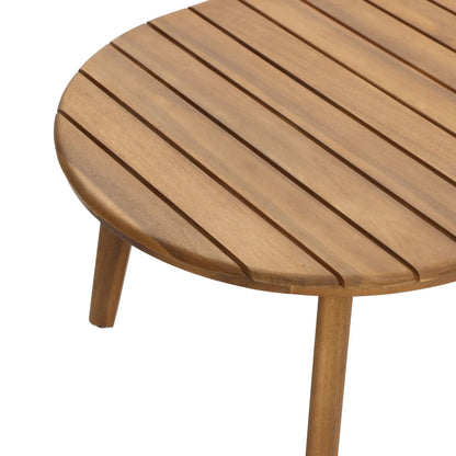 RetailsSup 4-Piece Outdoor Conversation Set – Acacia Wood, Loveseat, 2 Armchairs, Coffee Table